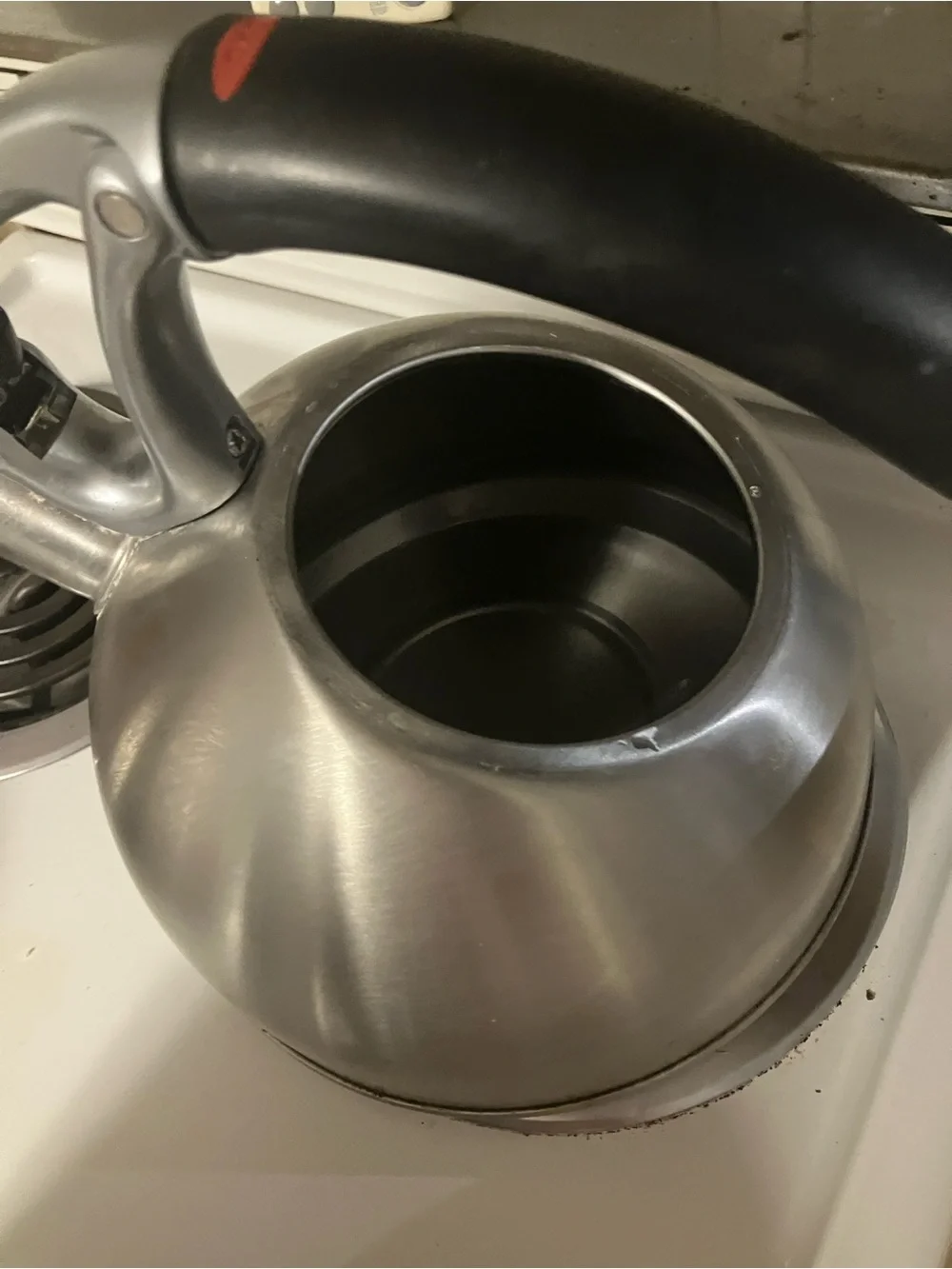 Stainless Steel Whistling Tea Kettle with Black Handle